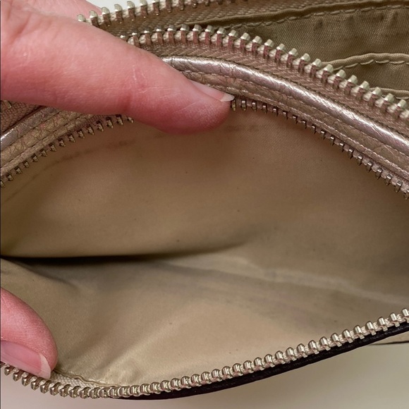 Coach‎ Wristlet Metallic Champagne Leather - Picture 9 of 15